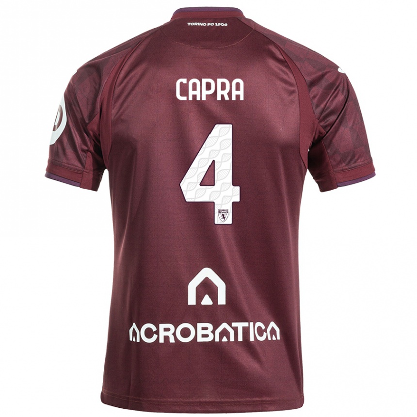 Gyermek Labdarúgás Valentina Capra #4 Barna Fehér Hazai Jersey 2024/25 Mez Póló Ing