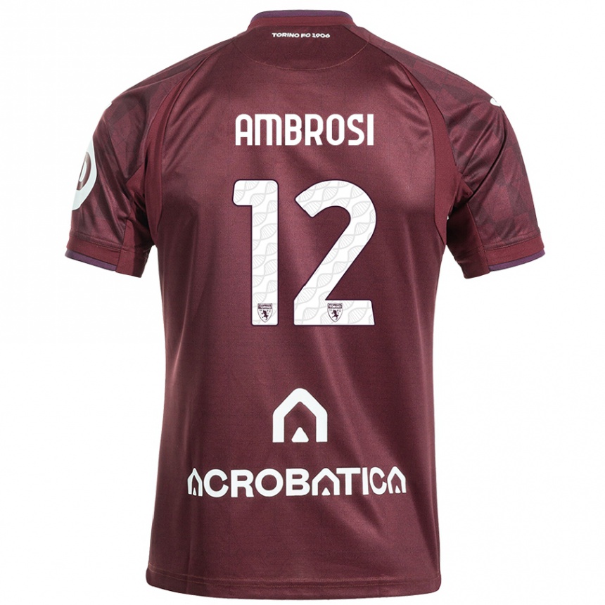 Gyermek Labdarúgás Martina Ambrosi #12 Barna Fehér Hazai Jersey 2024/25 Mez Póló Ing