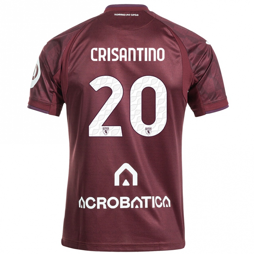 Gyermek Labdarúgás Giulia Crisantino #20 Barna Fehér Hazai Jersey 2024/25 Mez Póló Ing