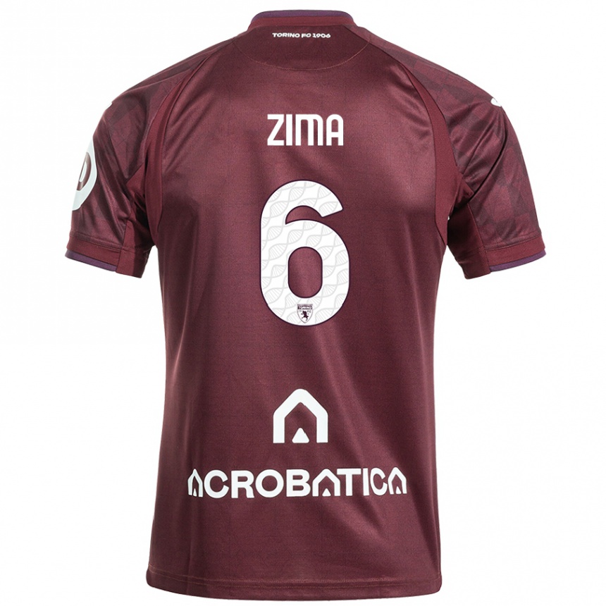 Gyermek Labdarúgás David Zima #6 Barna Fehér Hazai Jersey 2024/25 Mez Póló Ing