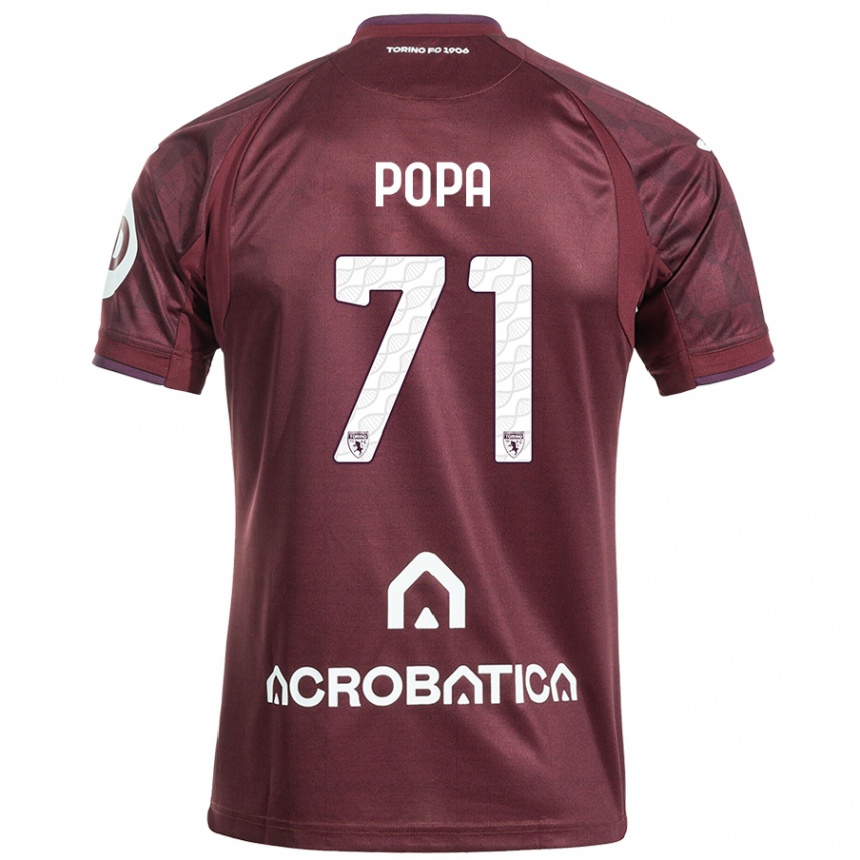 Gyermek Labdarúgás Mihai Popa #71 Barna Fehér Hazai Jersey 2024/25 Mez Póló Ing