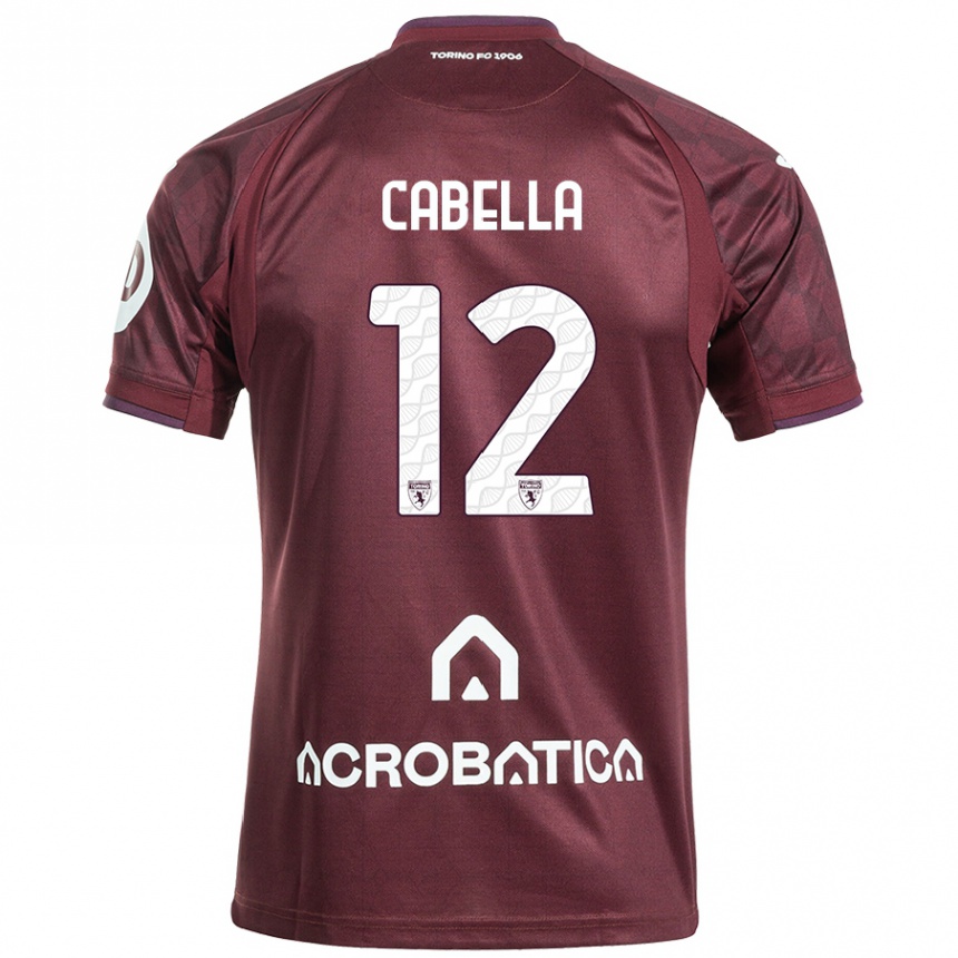 Gyermek Labdarúgás Matteo Cabella #12 Barna Fehér Hazai Jersey 2024/25 Mez Póló Ing