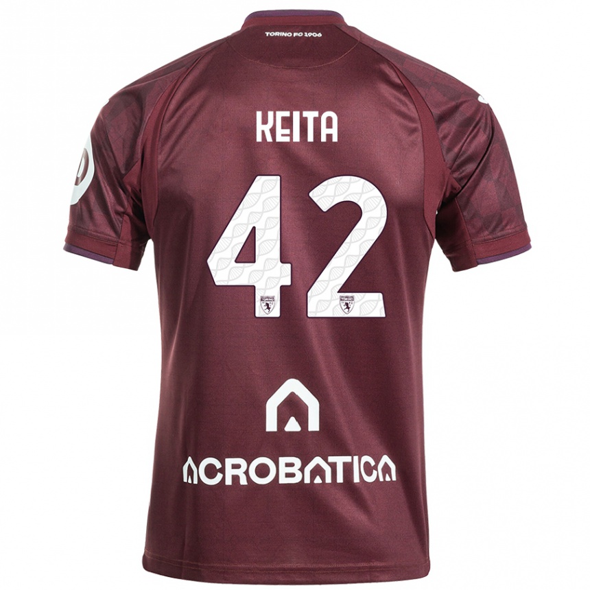 Gyermek Labdarúgás Karamoko Keita #42 Barna Fehér Hazai Jersey 2024/25 Mez Póló Ing