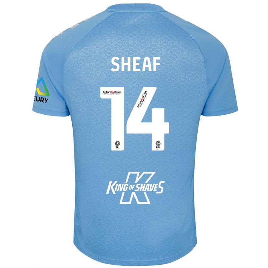 Gyermek Labdarúgás Ben Sheaf #14 Kék Fehér Hazai Jersey 2024/25 Mez Póló Ing