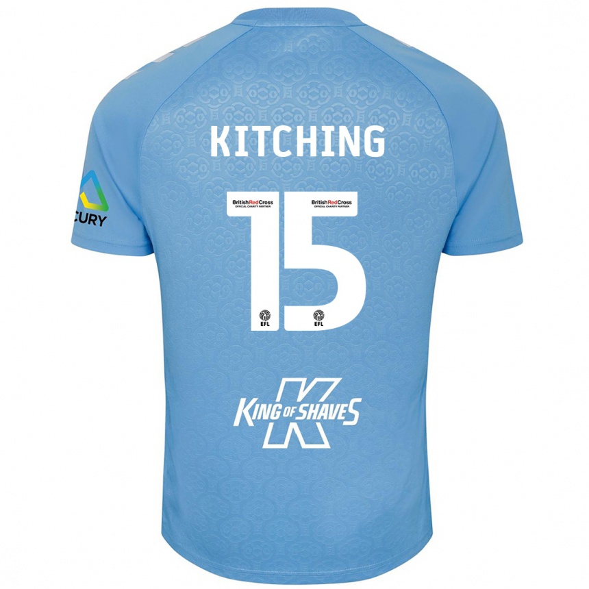 Gyermek Labdarúgás Liam Kitching #15 Kék Fehér Hazai Jersey 2024/25 Mez Póló Ing