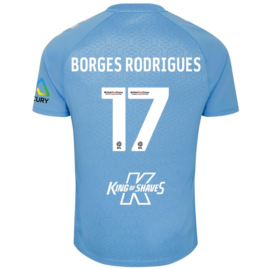 Gyermek Labdarúgás Raphael Borges Rodrigues #17 Kék Fehér Hazai Jersey 2024/25 Mez Póló Ing