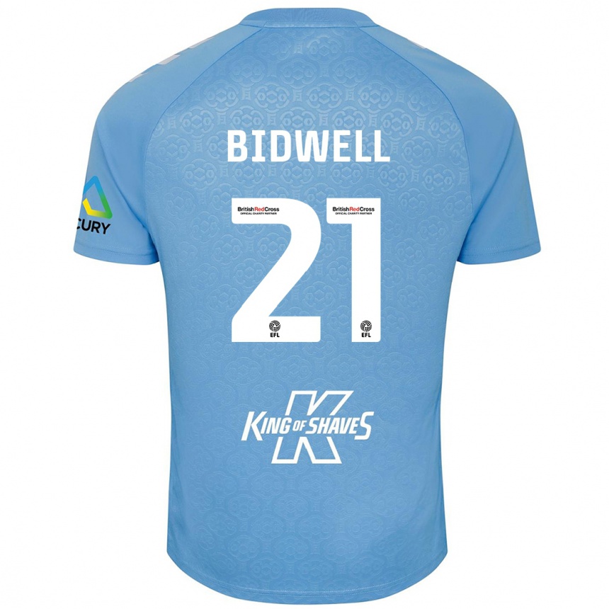 Gyermek Labdarúgás Jake Bidwell #21 Kék Fehér Hazai Jersey 2024/25 Mez Póló Ing