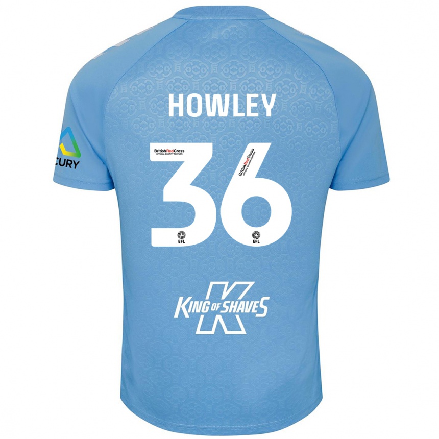 Gyermek Labdarúgás Ryan Howley #36 Kék Fehér Hazai Jersey 2024/25 Mez Póló Ing