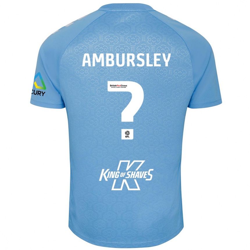 Gyermek Labdarúgás Conrad Ambursley #0 Kék Fehér Hazai Jersey 2024/25 Mez Póló Ing