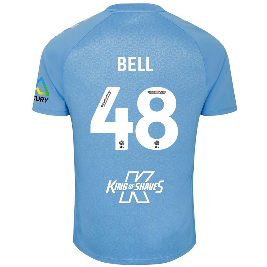 Gyermek Labdarúgás Luke Bell #48 Kék Fehér Hazai Jersey 2024/25 Mez Póló Ing