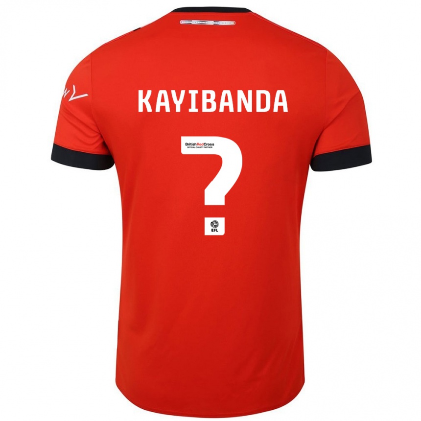 Gyermek Labdarúgás Claude Kayibanda #0 Narancssárga Fekete Hazai Jersey 2024/25 Mez Póló Ing