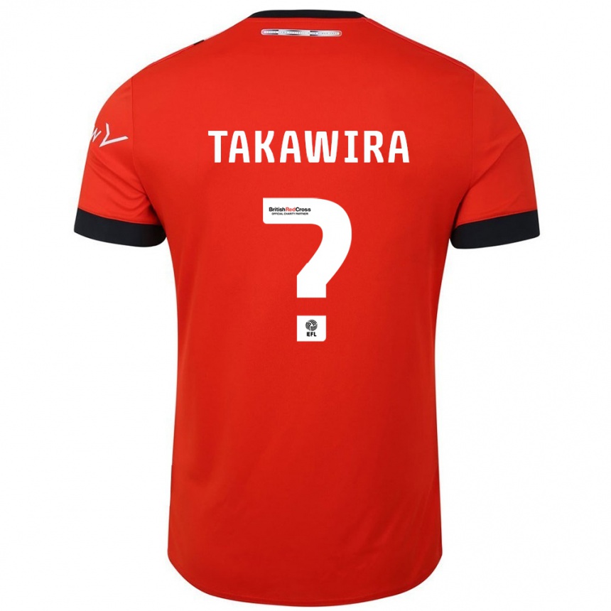 Gyermek Labdarúgás Matthew Takawira #0 Narancssárga Fekete Hazai Jersey 2024/25 Mez Póló Ing