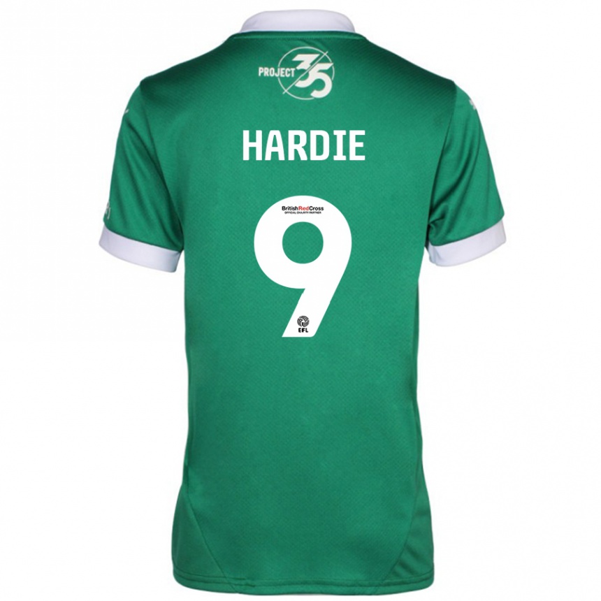 Gyermek Labdarúgás Ryan Hardie #9 Zöld Fehér Hazai Jersey 2024/25 Mez Póló Ing