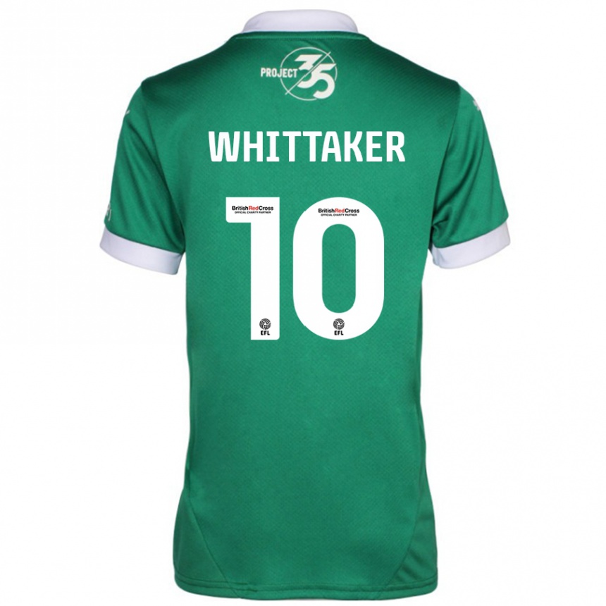 Gyermek Labdarúgás Morgan Whittaker #10 Zöld Fehér Hazai Jersey 2024/25 Mez Póló Ing