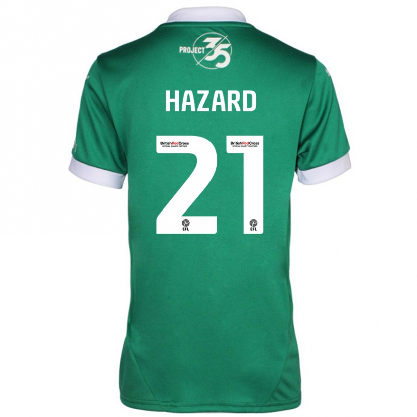 Gyermek Labdarúgás Conor Hazard #21 Zöld Fehér Hazai Jersey 2024/25 Mez Póló Ing