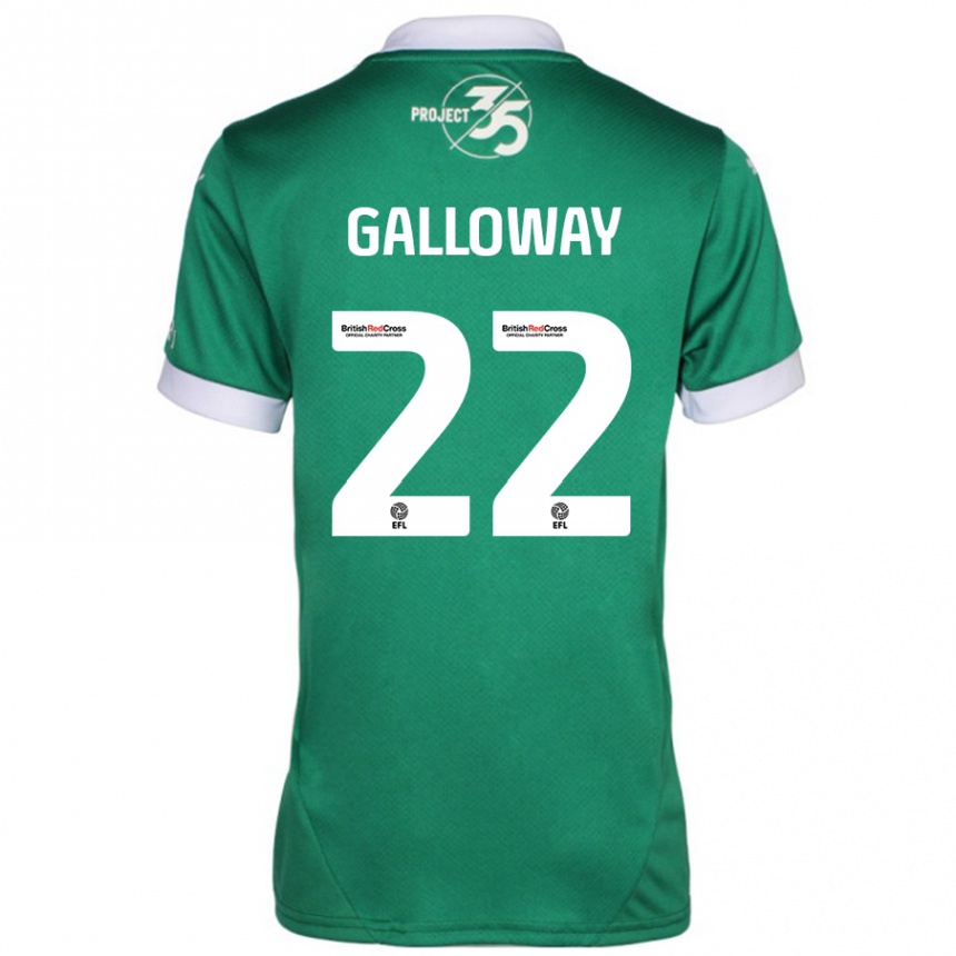 Gyermek Labdarúgás Brendan Galloway #22 Zöld Fehér Hazai Jersey 2024/25 Mez Póló Ing