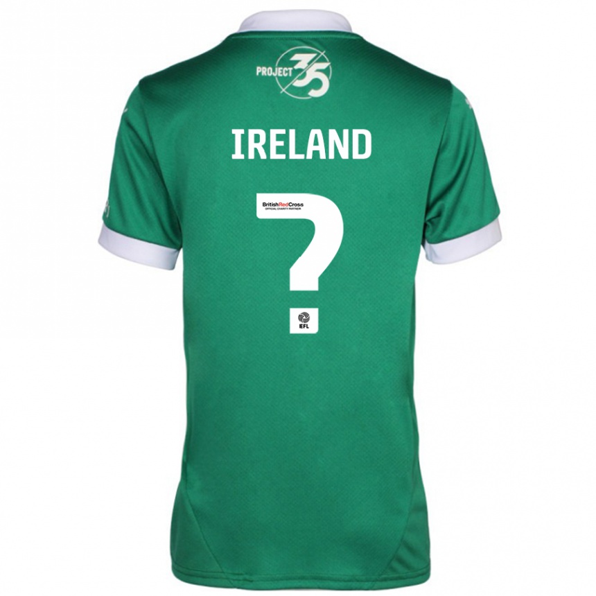 Gyermek Labdarúgás Jensen Ireland #0 Zöld Fehér Hazai Jersey 2024/25 Mez Póló Ing