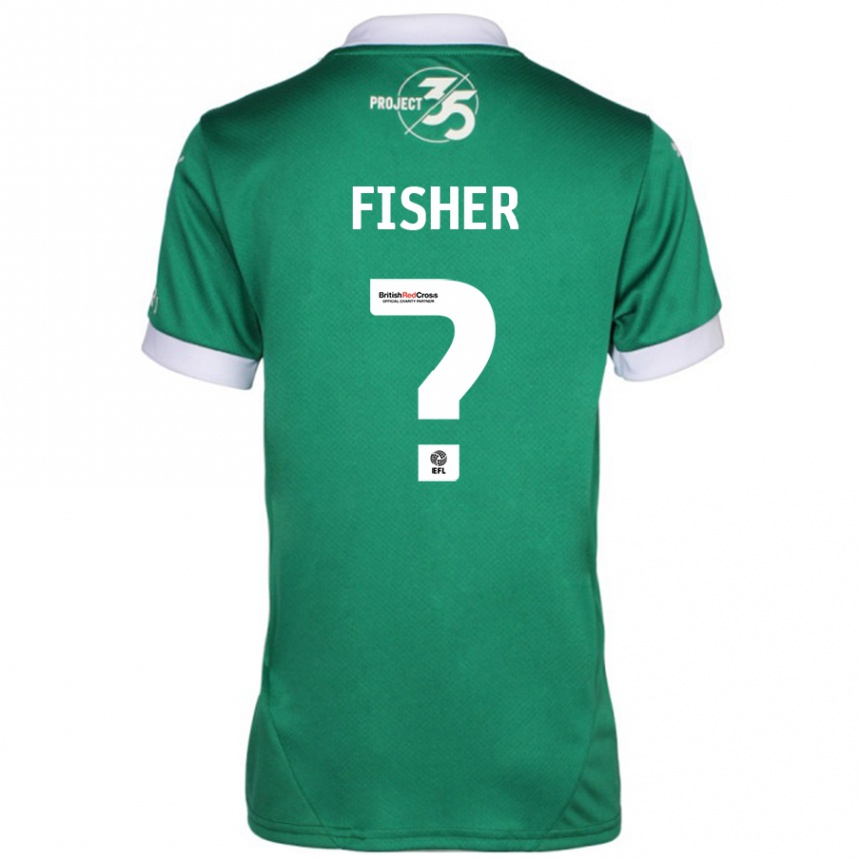 Gyermek Labdarúgás Cole Fisher #0 Zöld Fehér Hazai Jersey 2024/25 Mez Póló Ing