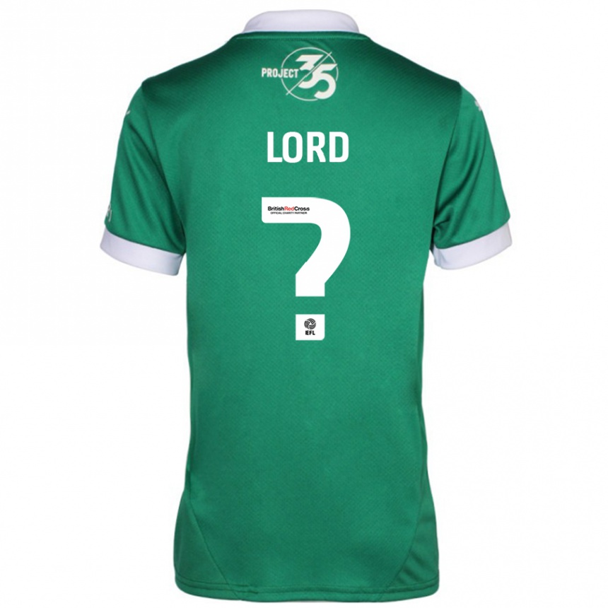 Gyermek Labdarúgás Sam Lord #0 Zöld Fehér Hazai Jersey 2024/25 Mez Póló Ing