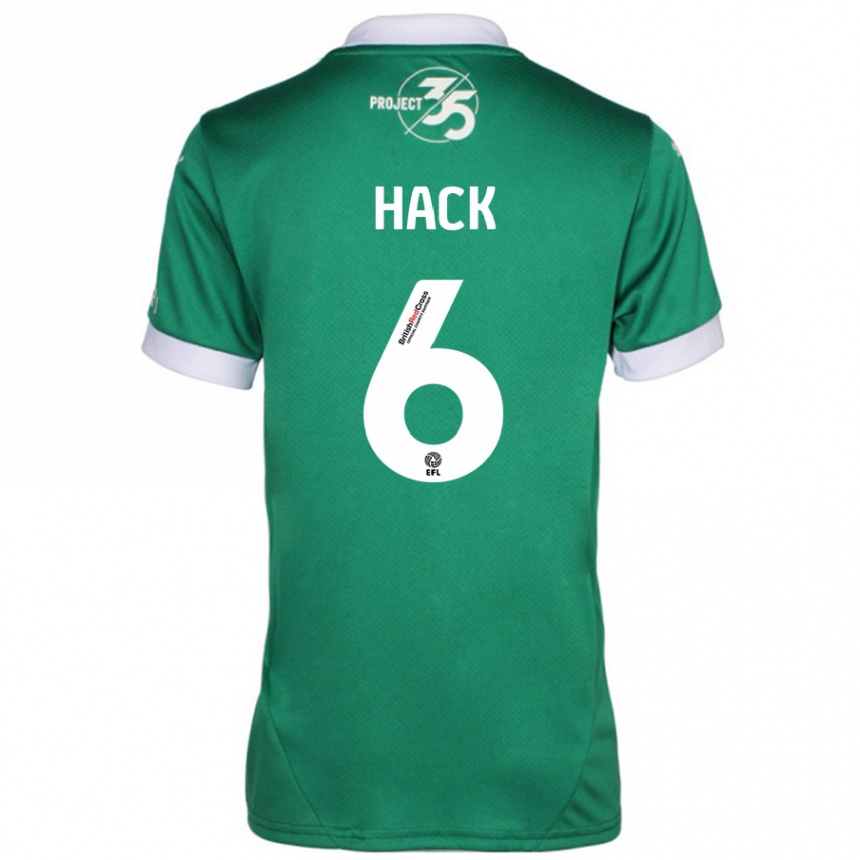 Gyermek Labdarúgás Lucy Hack #6 Zöld Fehér Hazai Jersey 2024/25 Mez Póló Ing