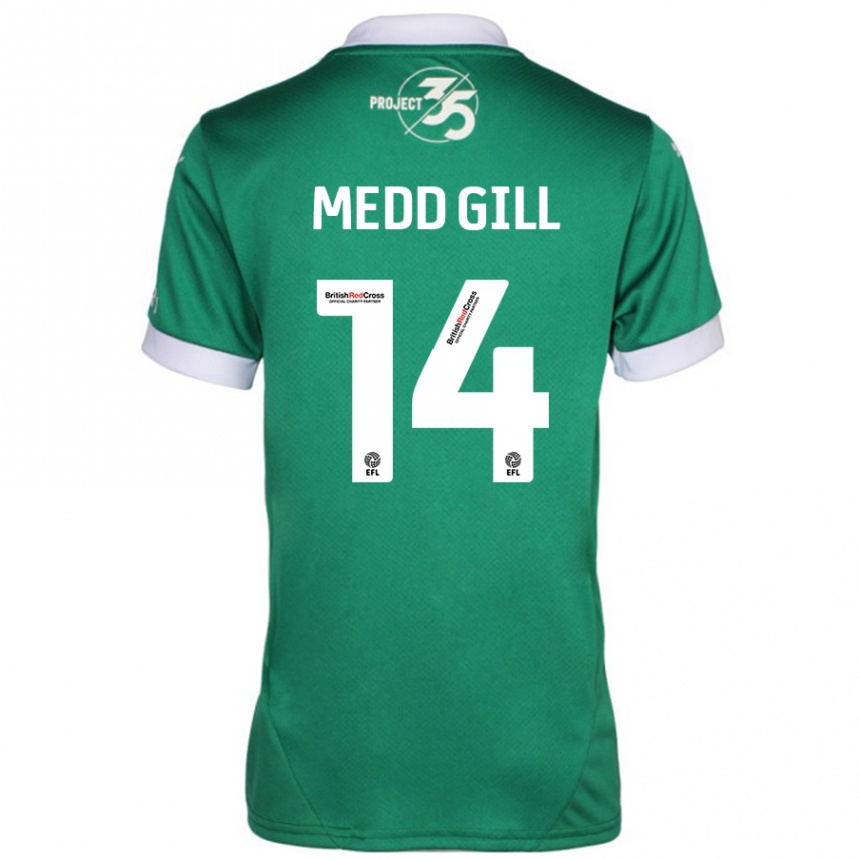 Gyermek Labdarúgás Tamsin Medd-Gill #14 Zöld Fehér Hazai Jersey 2024/25 Mez Póló Ing