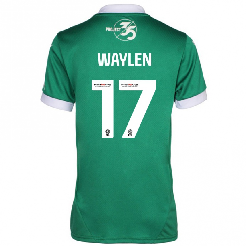 Gyermek Labdarúgás Libby Waylen #17 Zöld Fehér Hazai Jersey 2024/25 Mez Póló Ing