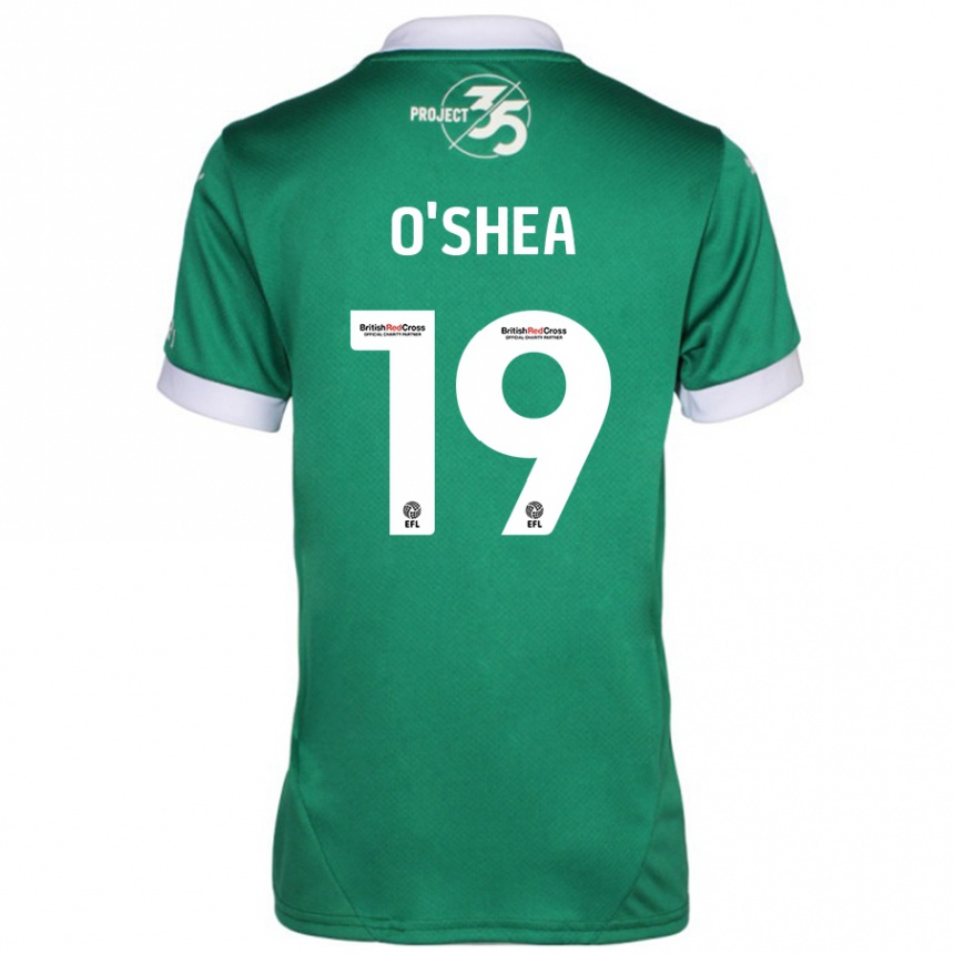 Gyermek Labdarúgás Erin O'shea #19 Zöld Fehér Hazai Jersey 2024/25 Mez Póló Ing