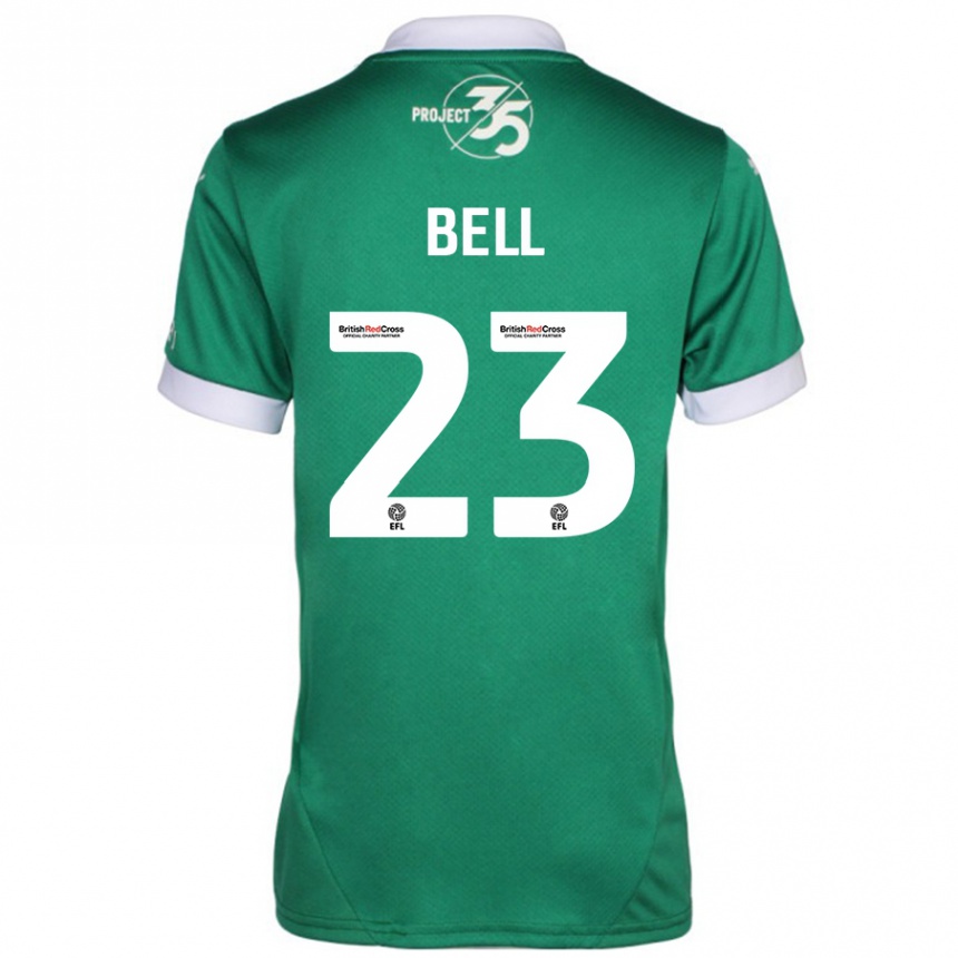 Gyermek Labdarúgás Katelyn Bell #23 Zöld Fehér Hazai Jersey 2024/25 Mez Póló Ing