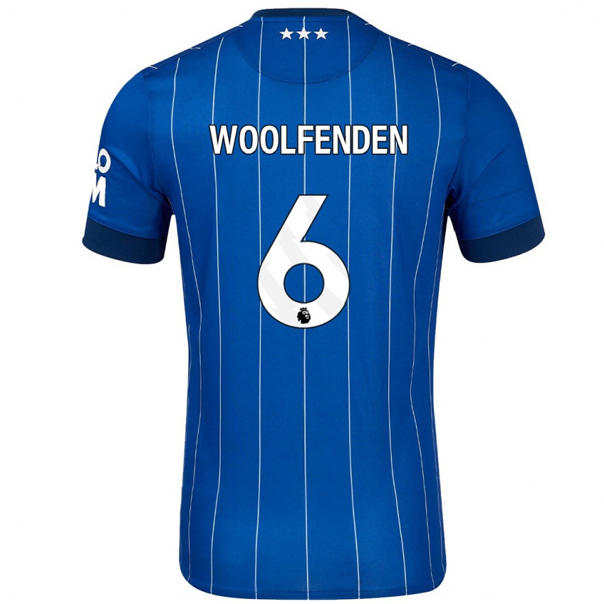 Gyermek Labdarúgás Luke Woolfenden #6 Sötétkék Hazai Jersey 2024/25 Mez Póló Ing