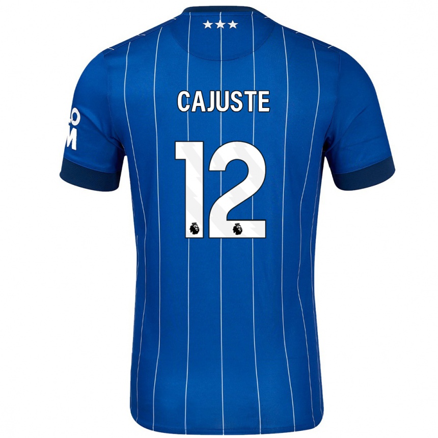 Gyermek Labdarúgás Jens Cajuste #12 Sötétkék Hazai Jersey 2024/25 Mez Póló Ing