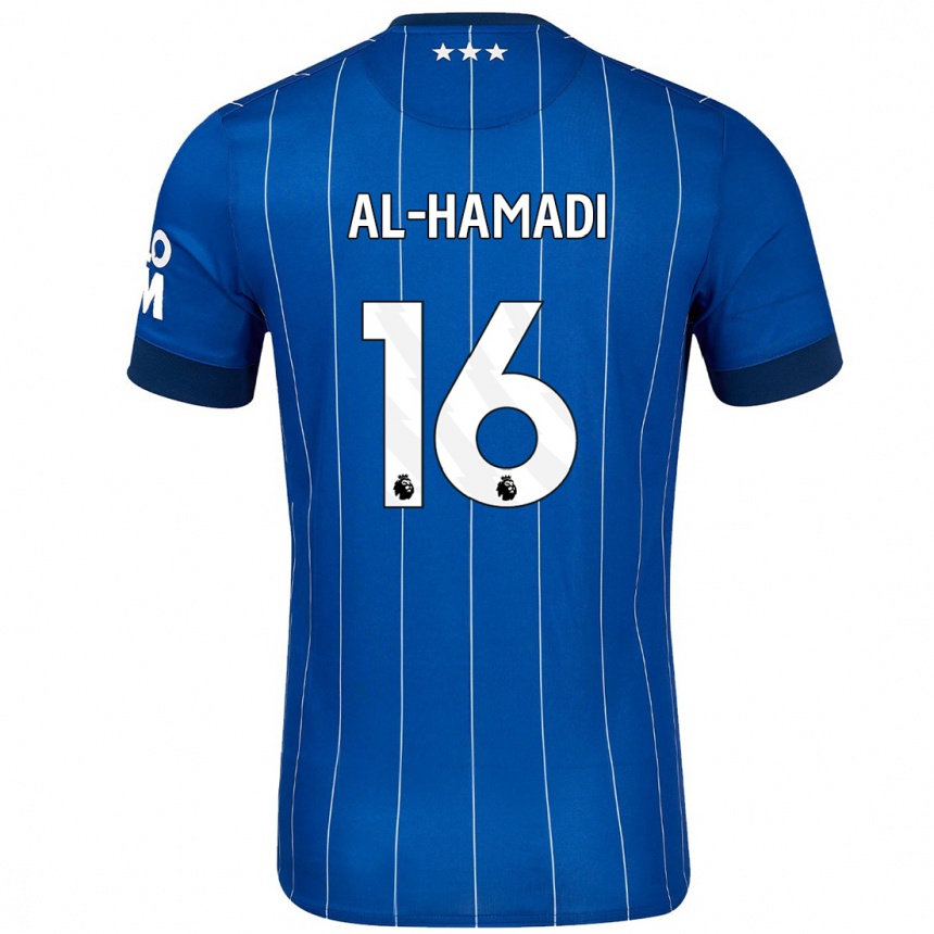 Gyermek Labdarúgás Ali Al-Hamadi #16 Sötétkék Hazai Jersey 2024/25 Mez Póló Ing