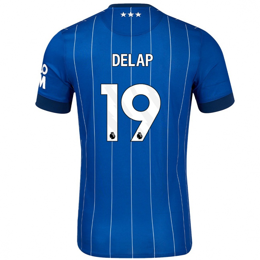 Gyermek Labdarúgás Liam Delap #19 Sötétkék Hazai Jersey 2024/25 Mez Póló Ing