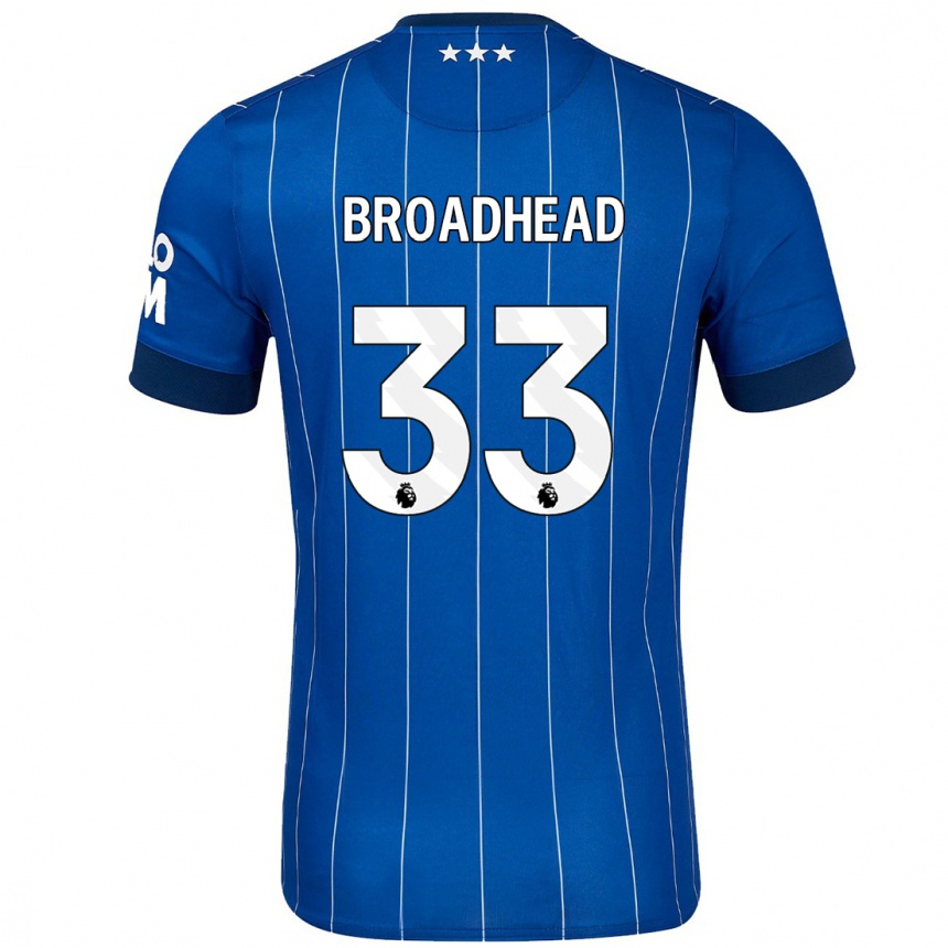 Gyermek Labdarúgás Nathan Broadhead #33 Sötétkék Hazai Jersey 2024/25 Mez Póló Ing