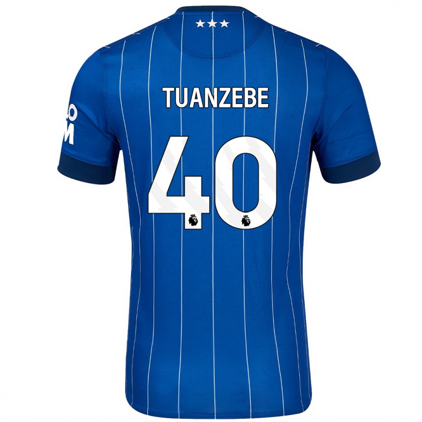 Gyermek Labdarúgás Axel Tuanzebe #40 Sötétkék Hazai Jersey 2024/25 Mez Póló Ing