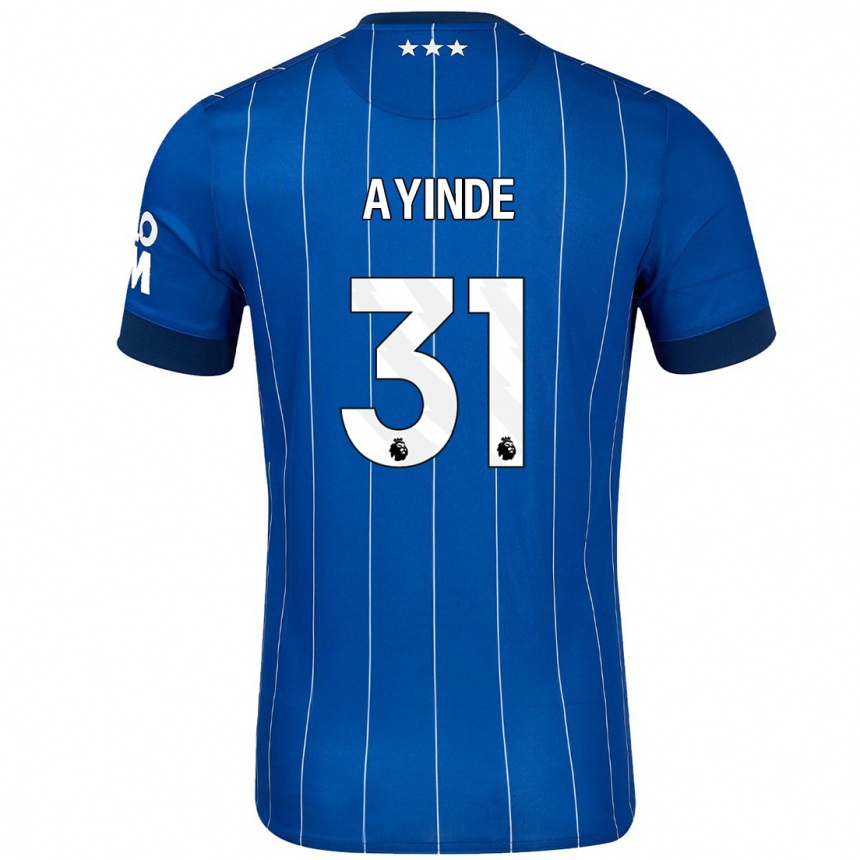 Gyermek Labdarúgás Leon Ayinde #31 Sötétkék Hazai Jersey 2024/25 Mez Póló Ing