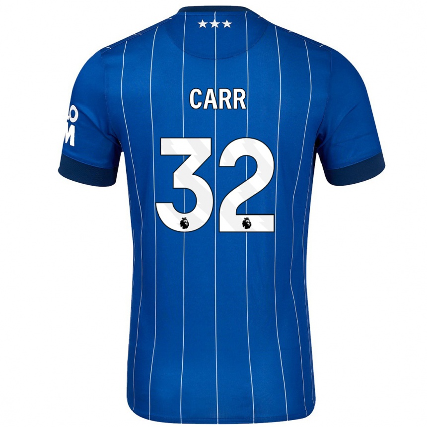 Gyermek Labdarúgás Ryan Carr #32 Sötétkék Hazai Jersey 2024/25 Mez Póló Ing