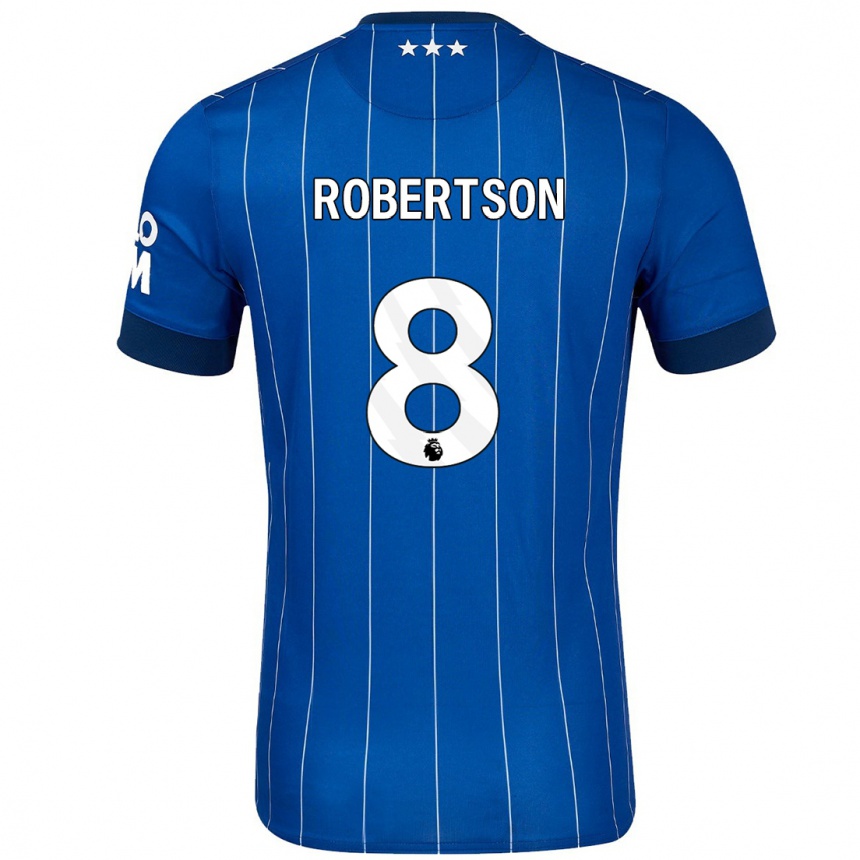 Gyermek Labdarúgás Kyra Robertson #8 Sötétkék Hazai Jersey 2024/25 Mez Póló Ing