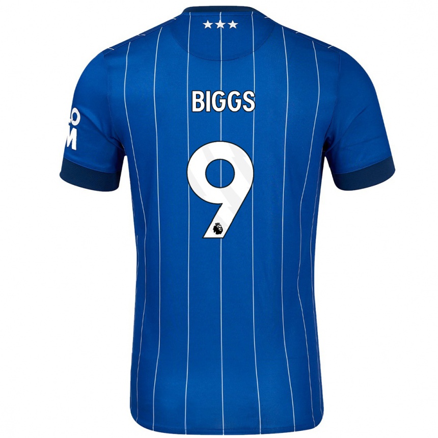 Gyermek Labdarúgás Maddie Biggs #9 Sötétkék Hazai Jersey 2024/25 Mez Póló Ing