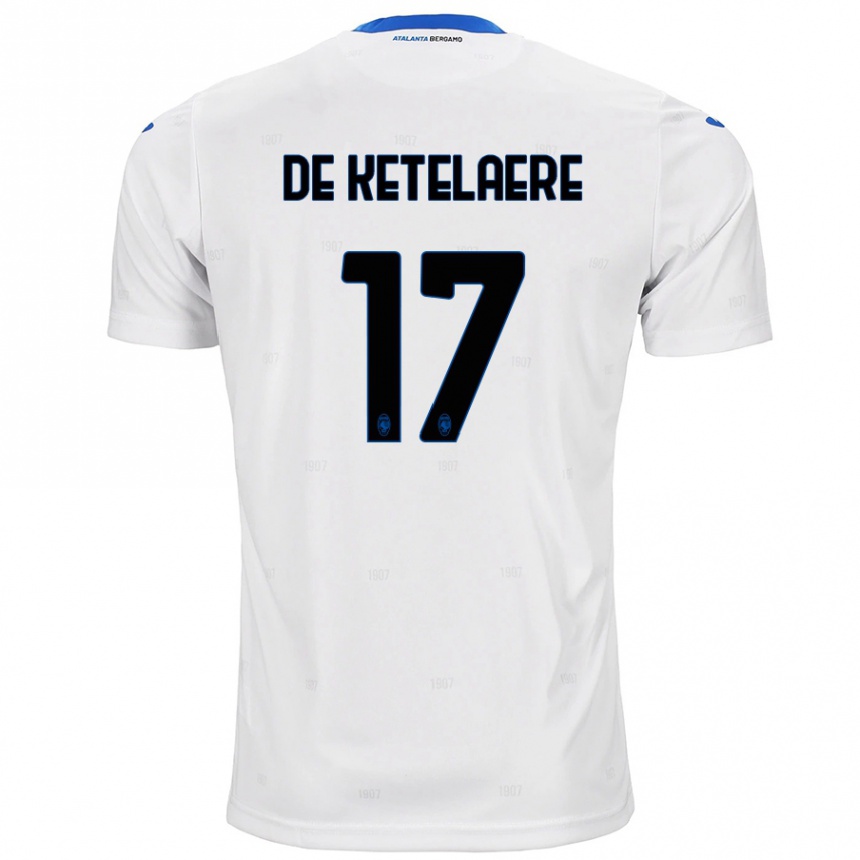 Gyermek Labdarúgás Charles De Ketelaere #17 Fehér Idegenbeli Jersey 2024/25 Mez Póló Ing