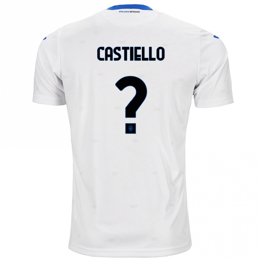 Gyermek Labdarúgás Alex Castiello #0 Fehér Idegenbeli Jersey 2024/25 Mez Póló Ing