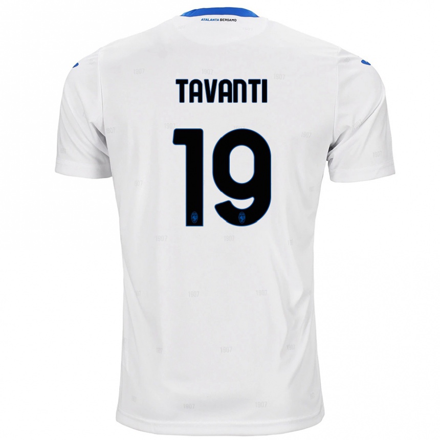 Gyermek Labdarúgás Mattia Tavanti #19 Fehér Idegenbeli Jersey 2024/25 Mez Póló Ing