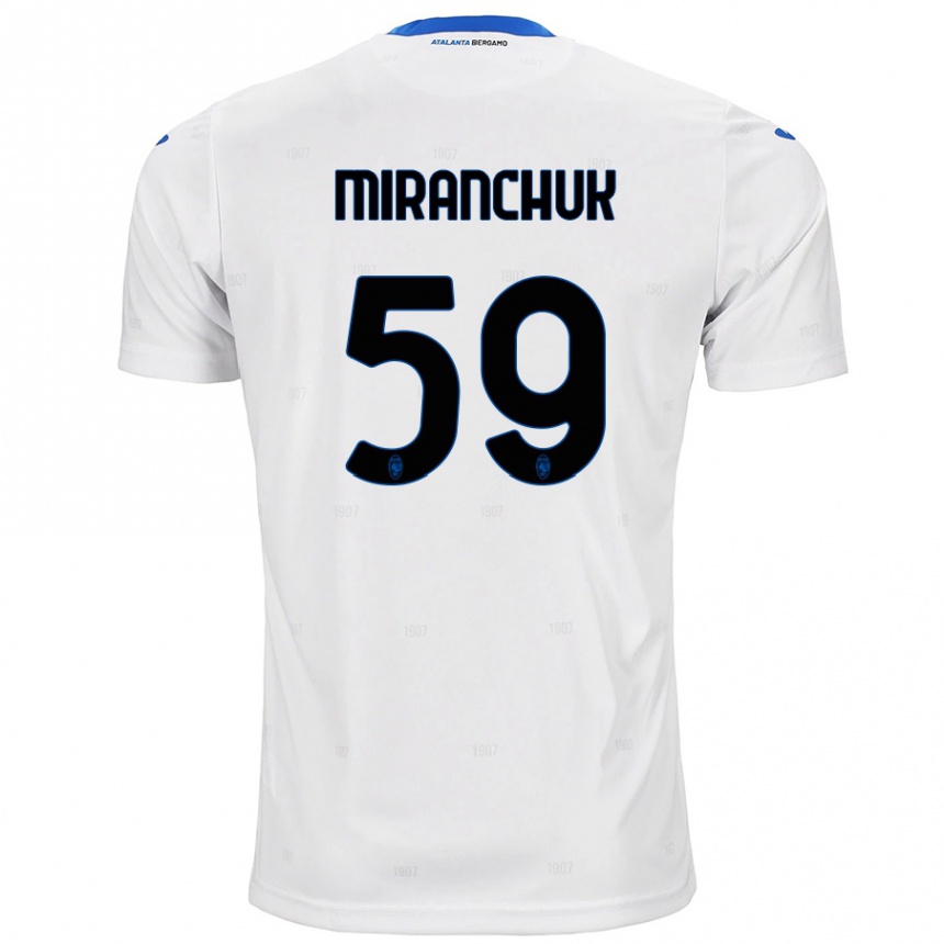 Gyermek Labdarúgás Aleksey Miranchuk #59 Fehér Idegenbeli Jersey 2024/25 Mez Póló Ing