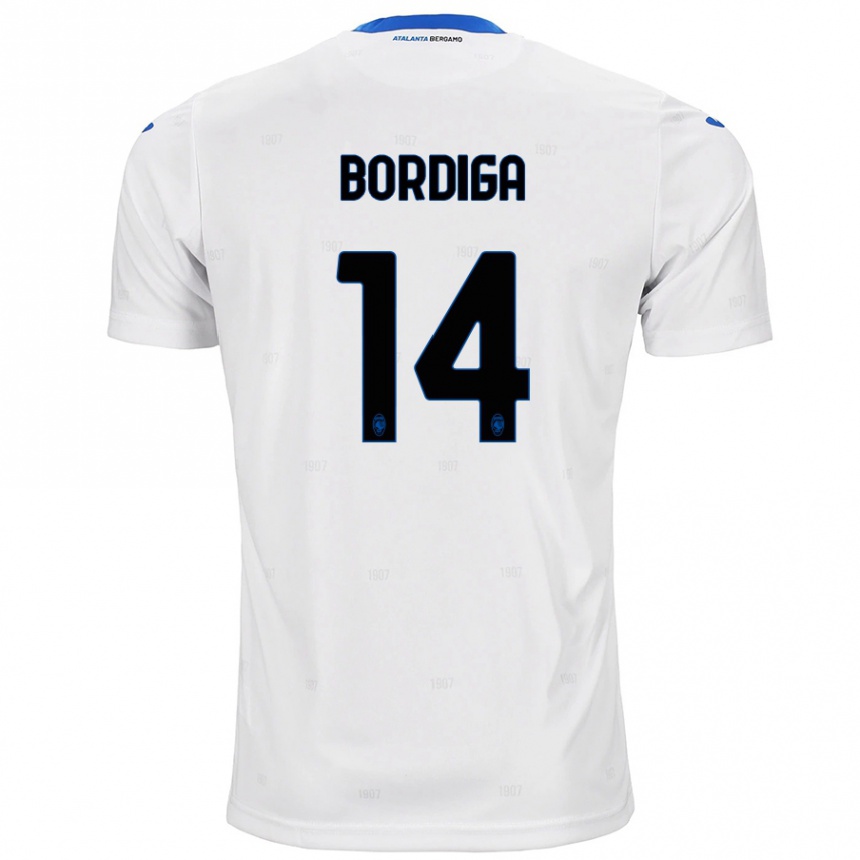 Gyermek Labdarúgás Michele Bordiga #14 Fehér Idegenbeli Jersey 2024/25 Mez Póló Ing