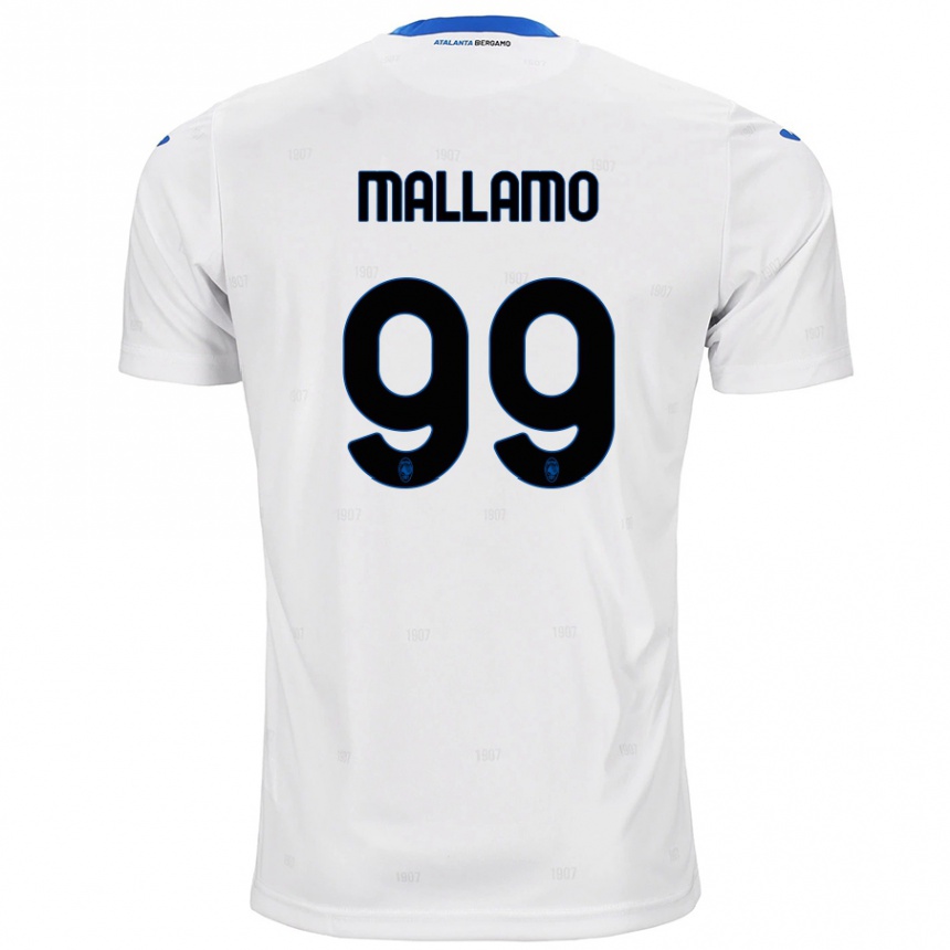 Gyermek Labdarúgás Alessandro Mallamo #99 Fehér Idegenbeli Jersey 2024/25 Mez Póló Ing