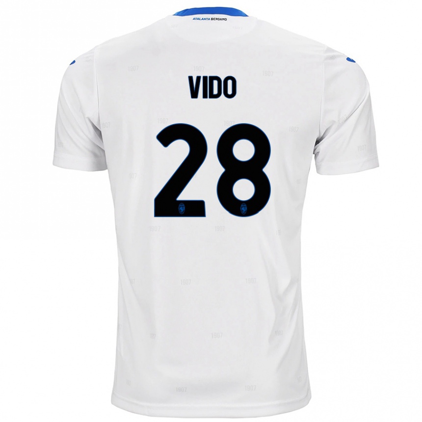 Gyermek Labdarúgás Luca Vido #28 Fehér Idegenbeli Jersey 2024/25 Mez Póló Ing