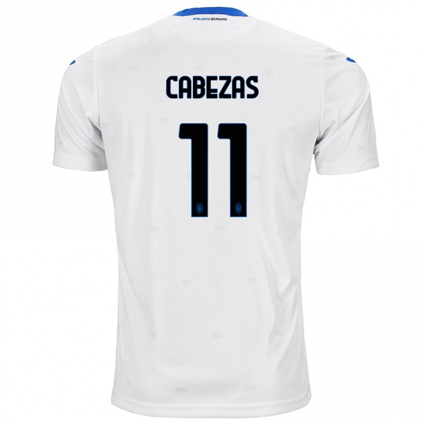 Gyermek Labdarúgás Bryan Cabezas #11 Fehér Idegenbeli Jersey 2024/25 Mez Póló Ing