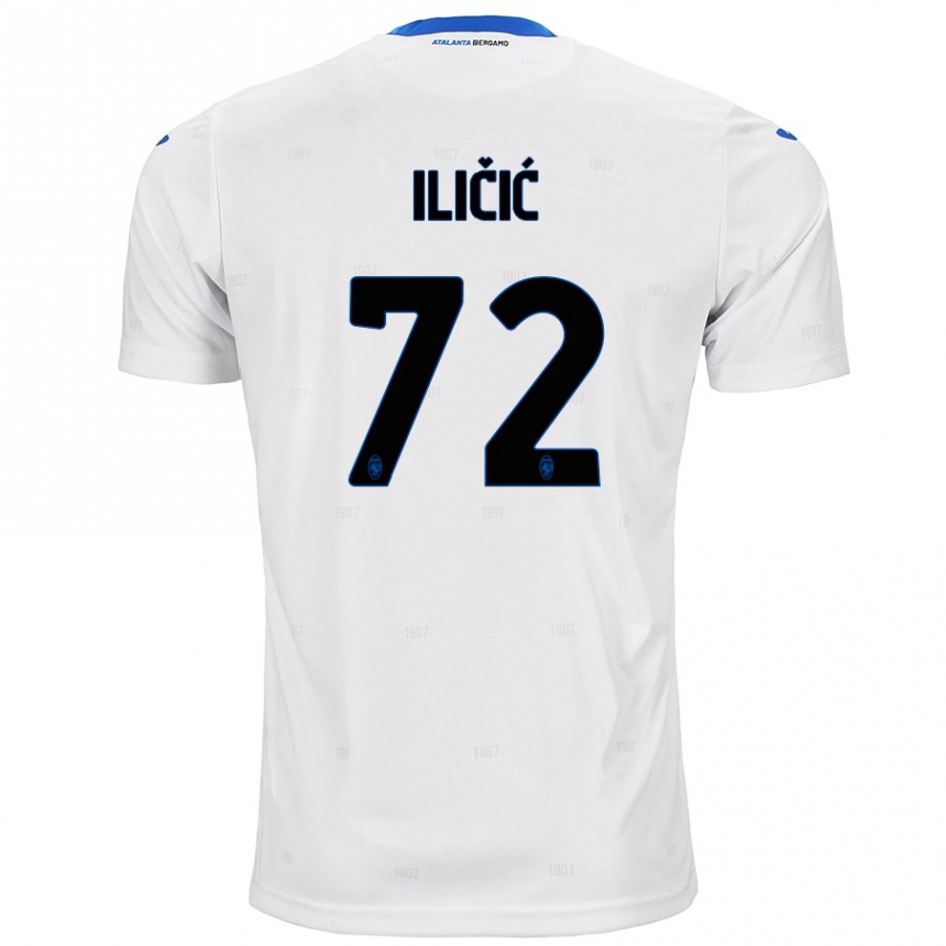 Gyermek Labdarúgás Josip Ilicic #72 Fehér Idegenbeli Jersey 2024/25 Mez Póló Ing