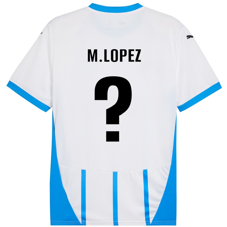 Gyermek Labdarúgás Maxime López #0 Fehér Kék Idegenbeli Jersey 2024/25 Mez Póló Ing