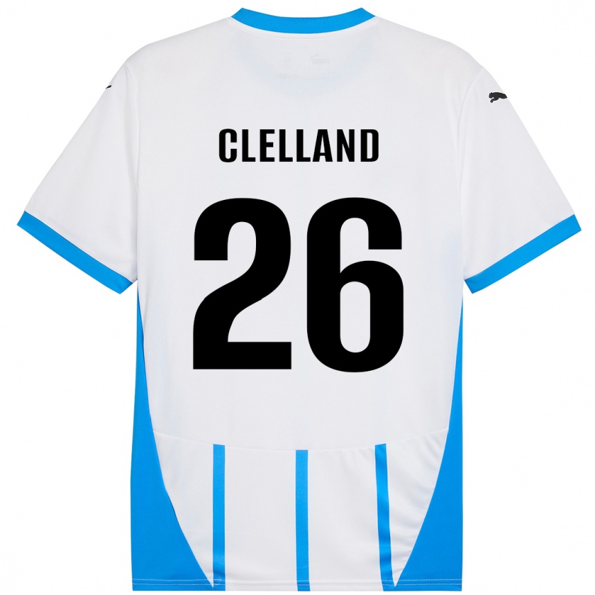 Gyermek Labdarúgás Lana Clelland #26 Fehér Kék Idegenbeli Jersey 2024/25 Mez Póló Ing