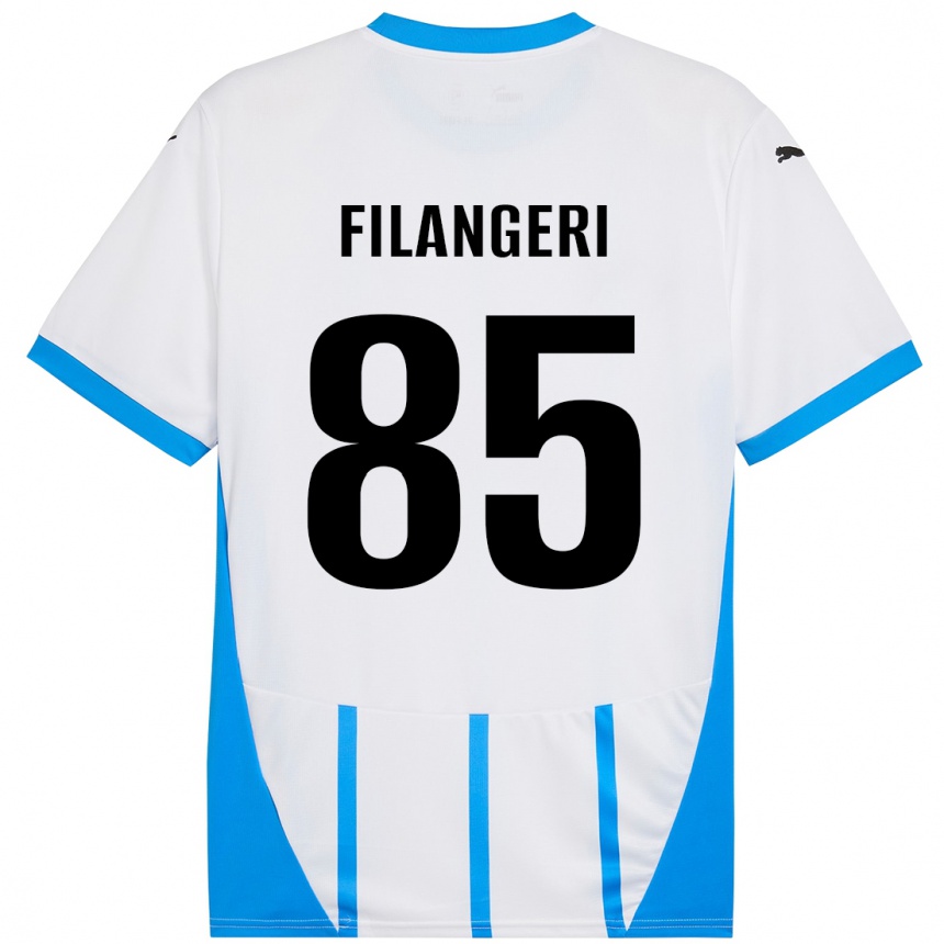 Gyermek Labdarúgás Maria Luisa Filangeri #85 Fehér Kék Idegenbeli Jersey 2024/25 Mez Póló Ing